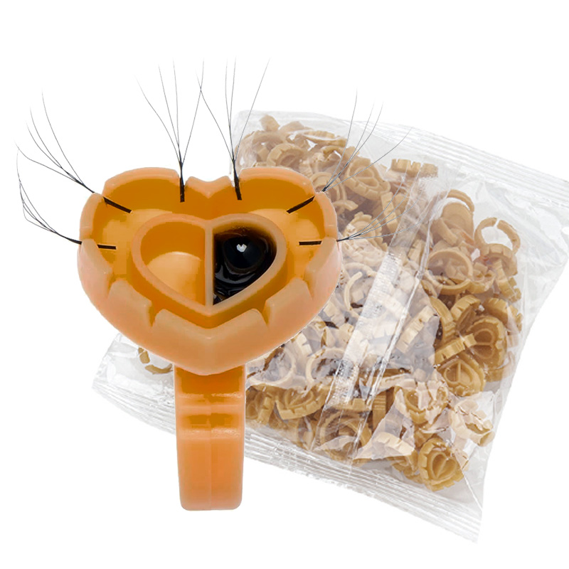 Eyelash Extension Fan - 500 Stück Kleberringe für Wimpernverlängerung, Wimpernkleber-Halter