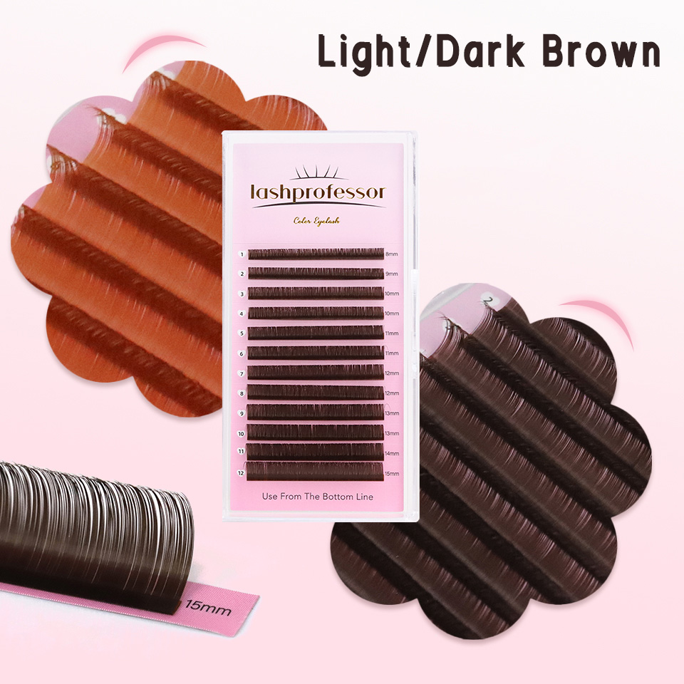 Eyelash Extension Review - Dunkelbraune Wimpernverlängerung 0,05 0,07 mm Hellbraune