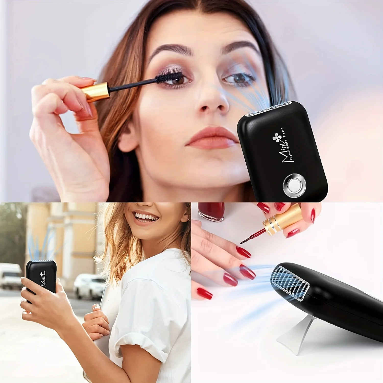 Eyelash Extension Fan - Mini-Wimpernventilator, tragbarer Wimpernverlängerungs-Trockner, wiederaufladbarer USB-Ventilator mit